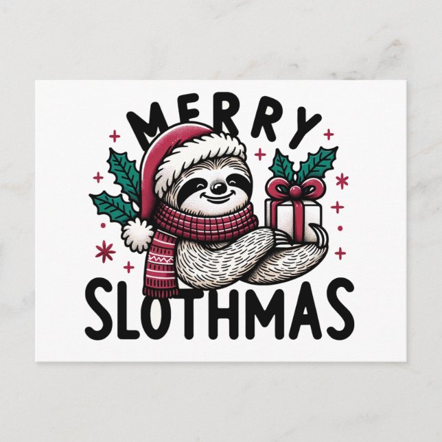 Adsible Merry Slothmas Vykort (Framsida)