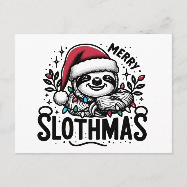 Adsible Merry Slothmas Vykort (Framsida)