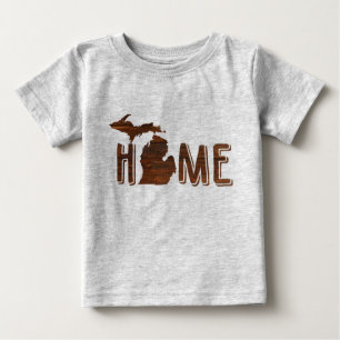 Adsible Michigan är Home Wood Silhouette Cute T Shirt