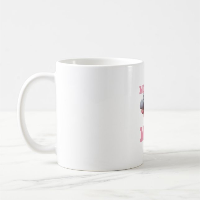 Adsible MOO DENG MAMMA Baby Hippo Mamma Cutest Pri Kaffemugg (Vänster)