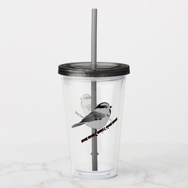 Adsible Mountain Chickadee Bird Illustrated Take Away Mugg (Framsida)