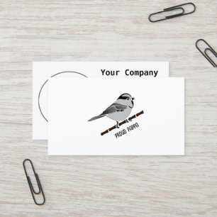 Adsible Mountain Chickadee Bird Illustrated Visitkort