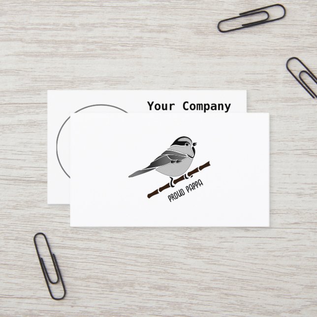 Adsible Mountain Chickadee Bird Illustrated Visitkort (Fram/Back In Situ)