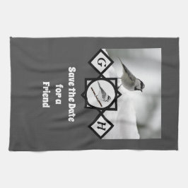 Adsible Mountain Chickadee Monogram Photo Kökshandduk