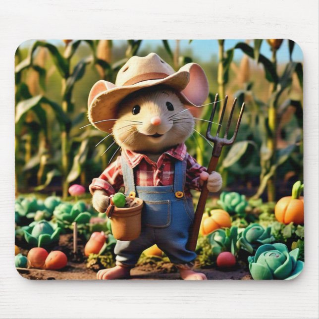 Adsible Mouse Farmer in Garden Mouse Pad Musmatta (Framsidan)