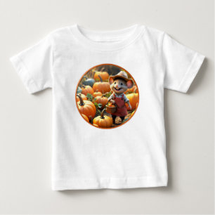 Adsible Mouse with Autumn Pumpkins Shirt T