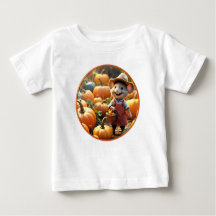 Adsible Mouse with Autumn Pumpkins Shirt