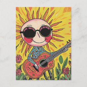 Adsible Musical Sunshine Spelar Guitar Vykort