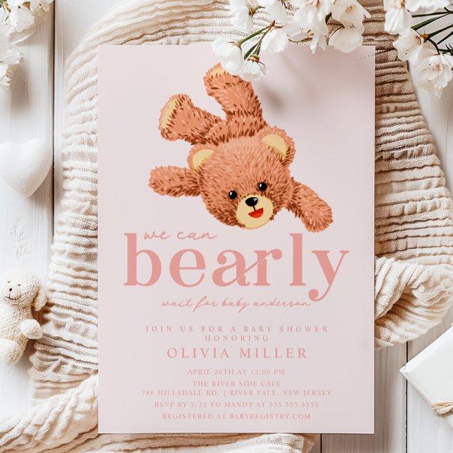 Adsible Nalle Baby Shower-inbjudan Inbjudningar (Skapare uppladdad)