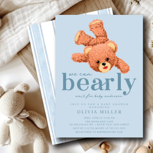 Adsible Nalle Baby Shower-inbjudan Inbjudningar