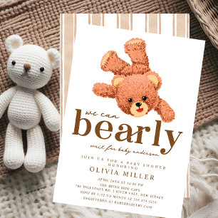 Adsible Nalle Baby Shower-inbjudan Inbjudningar