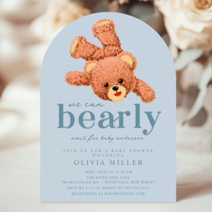 Adsible Nalle Baby Shower-inbjudan Inbjudningar