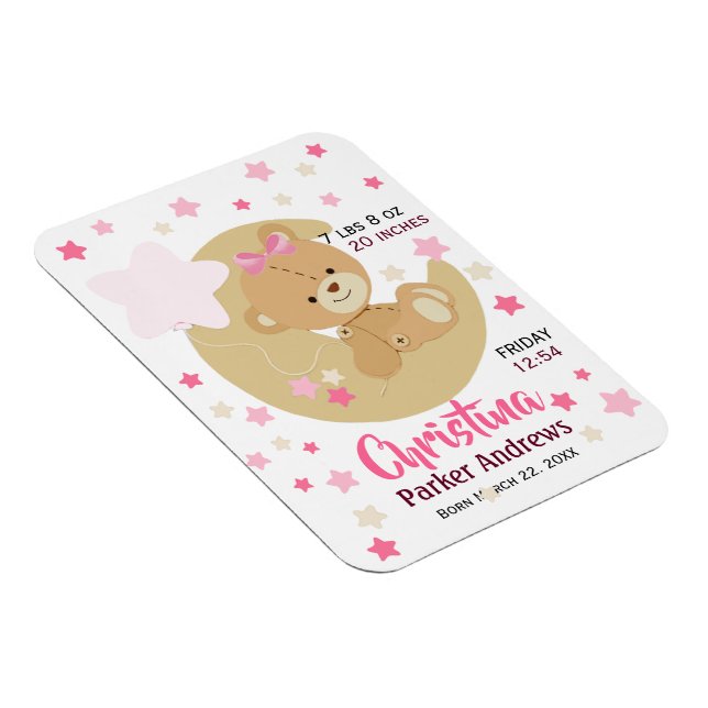 Adsible Nalle Flicka Birds Stats Magnet (Högersidan)