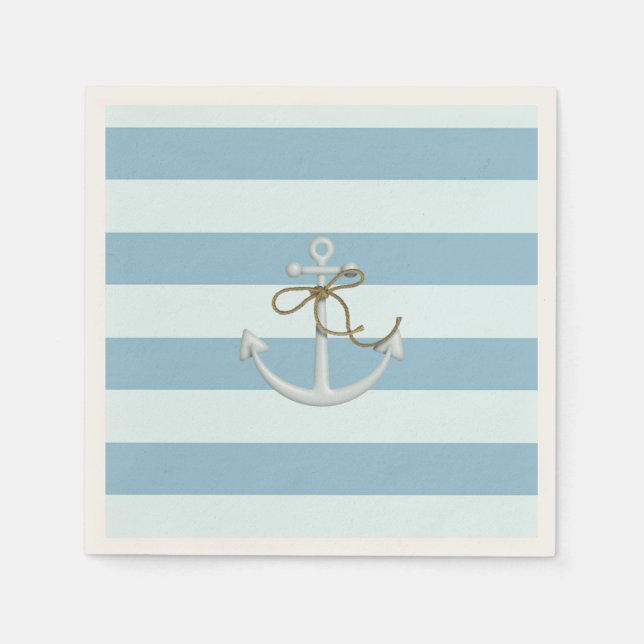 Adsible Nautical Anchor on Light Blue Rand Pappersservett (Framsidan)