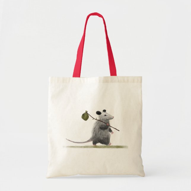 Adsible Opossum Hobo Tote Bag Tygkasse (Framsidan)