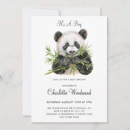 Adsible Panda Bear Boy Baby Shower Inbjudningar