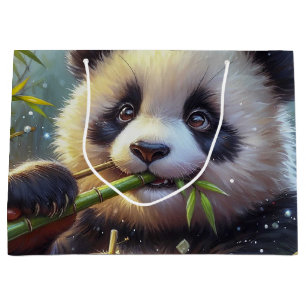 Adsible Panda Bear Eating Bamboo