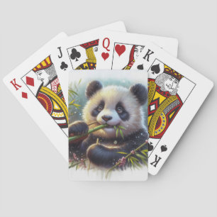 Adsible Panda Bear Eating Bamboo Casinokort