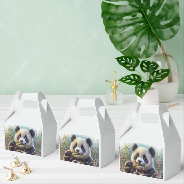 Adsible Panda Bear Eating Bamboo Presentaskar (Multipel)