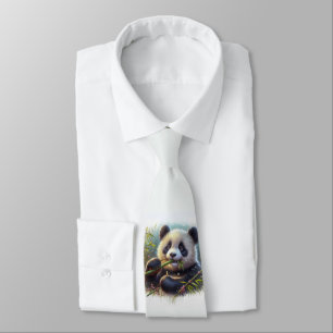 Adsible Panda Bear Eating Bamboo Slips