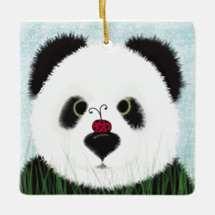 Adsible Panda Bear-målning Julgransprydnad Keramik