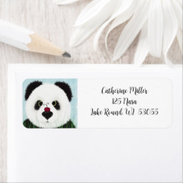 Adsible Panda Bear Returadress Etikett