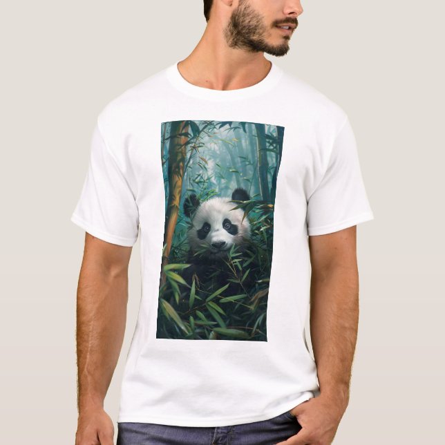 Adsible Panda in Bamboo Forest T-Shirt (Framsida)