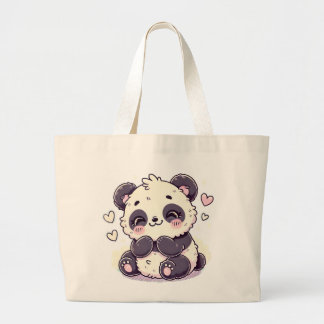 Adsible Panda Tote Bag - Cute Supply Jumbo Tygkasse
