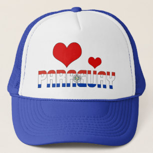 Adsible Paraguay Flagga Hearts Patriotic Keps