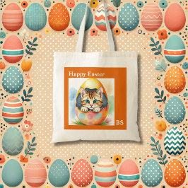 Adsible Påsk Kitten in in Colorful Egg Tygkasse