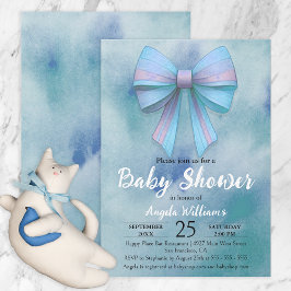 Adsible Pastel Blue Turcos Boy Shower Inbjudningar