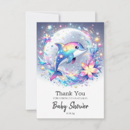 Adsible Pastel Dolphin Baby Shower Tack Kort