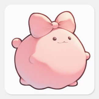 Adsible Pastel Illustration Fyrkantigt Klistermärke