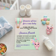 Adsible Pastel Rosa and Mint Grönt Baby Shower