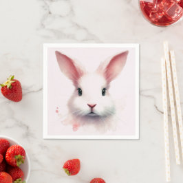 Adsible Pastel Rosa Bunny Papper Napkins Pappersservett