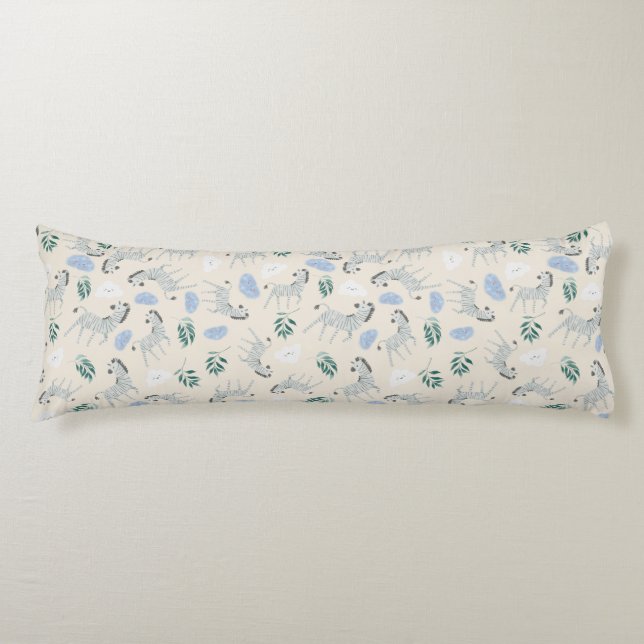 Adsible pastel safari zebra mönstrad rosa i daghem kroppskudde (Framsidan)