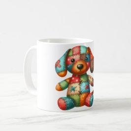 Adsible Patchwork Hund #11 Digital Art Kaffemugg