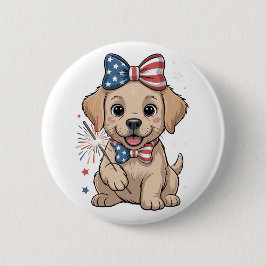 Adsible Patriotic Puppy 4:e juli Firande Knapp