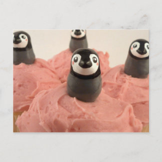 Adsible Penguin Cuptårtspets-postkort Vykort