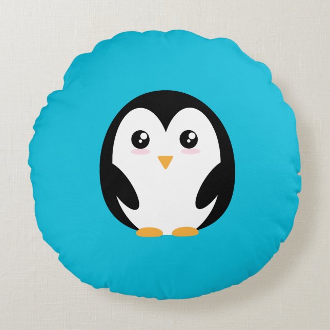 Adsible Penguin Pillow Rund Kudde (Framsidan)