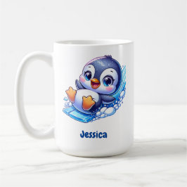 Adsible Penguin Sliding on Ice Kaffemugg