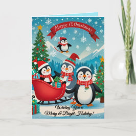 Adsible penguins christmas-kort tack kort