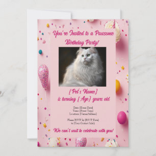 Adsible Pet Birthday-inbjudan med Anpassningsbar P Inbjudningar