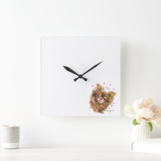 Adsible Pet - Temat Square Wall Clock Fyrkantig Klocka