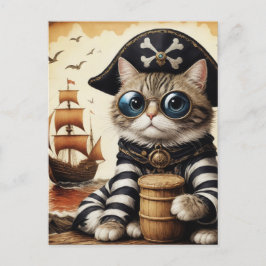 Adsible Pirat Cat Vykort