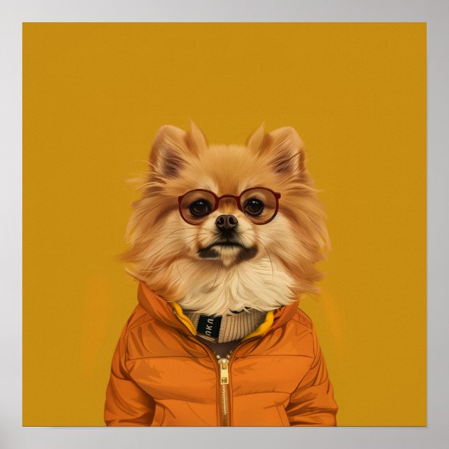 Adsible Pomeranian Print Poster (Framsidan)