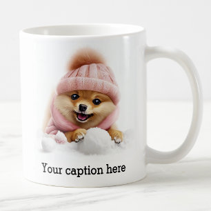 Adsible Pommanian Winter Playtime Kaffemugg