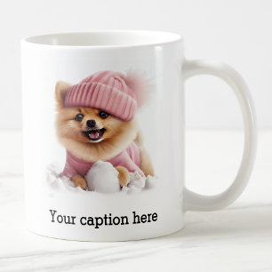Adsible Pommanian Winter Playtime Kaffemugg