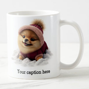 Adsible Pommanian Winter Playtime Kaffemugg