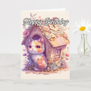 Adsible Posing Baby Kitten Illustration Kort